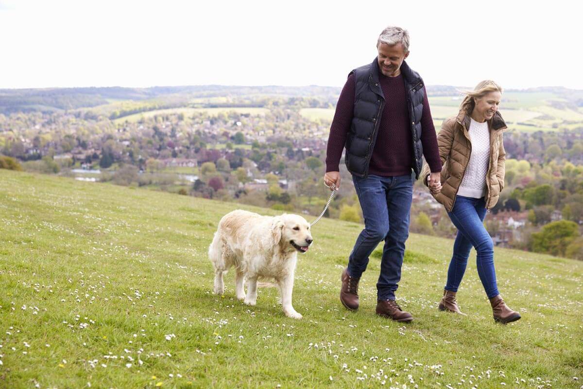 couple countryside walking