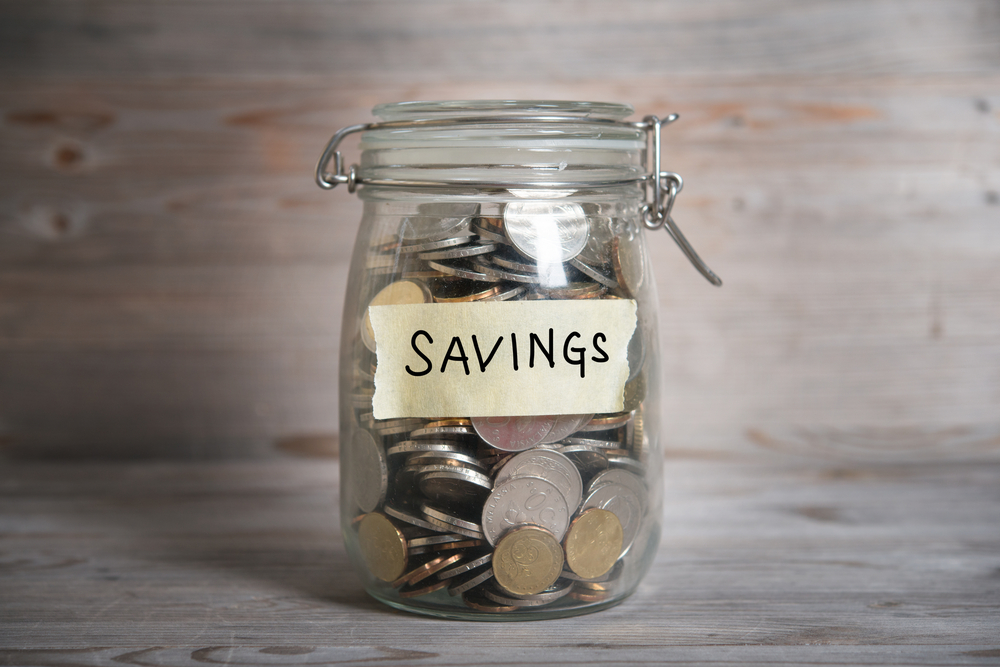 Change falling out of a savings jar
